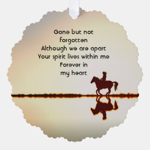 Memorial Photo Prayer Horse Back Riding Ornament Kaart
