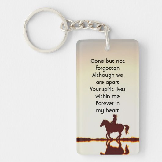 Memorial Photo Prayer Horse Back Riding Sleutelhanger (Voorkant)