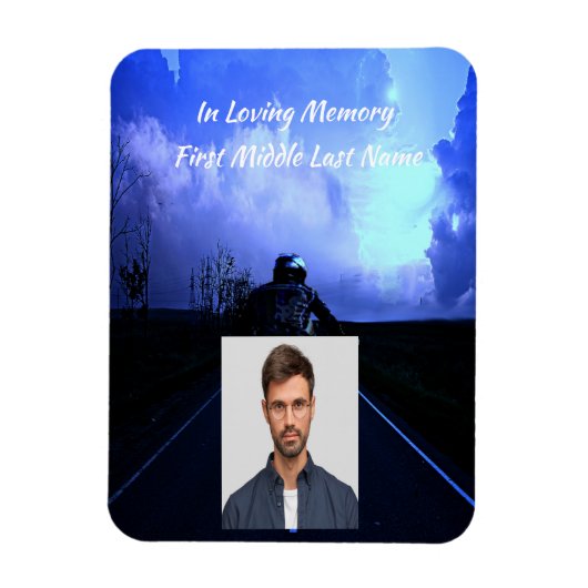 Memorial Photo Prayer Motorcycle Biker Magneet (Verticaal)