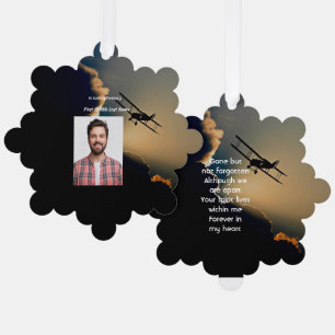 Memorial Photo Prayer Pilot Airplane Flying Ornament Kaart