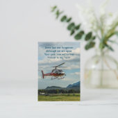 Memorial Photo Prayer Pilot Helikopter Flying Visitekaartje (Staand voorkant)