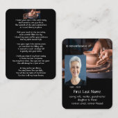 Memorial Photo Prayer Pottery Potter Clay Visitekaartje (Voorkant / Achterkant)