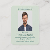 Memorial Photo Prayer Waterverf Common Loon Bird Visitekaartje (Achterkant)