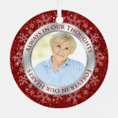 Memorial Photo Red Altijd in onze Thoughts-program Metalen Ornament (Achterkant)