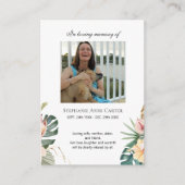 Mémorial Photo Tropical Je suis Carte de prière gr (Devant)