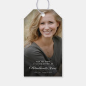 Memorial Photo Wild Bird Seed Funeral Keepomwille Cadeaulabel (Voorkant)