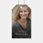 Memorial Photo Wild Bird Seed Funeral Keepomwille Cadeaulabel (Achterkant)