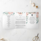 Memorial Pink Peony Waterverf Floral Drieluik Programma (Binnen)