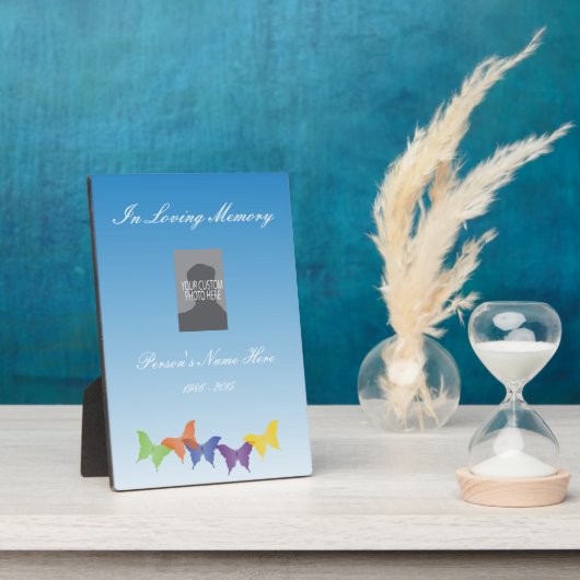 Memorial Plaque met Butterflies Fotoplaat (Zijkant)