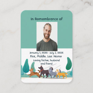 Memorial Pocket Kaart Dog Walker Walker Visitekaartje