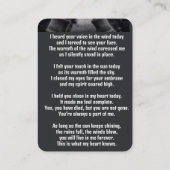 Memorial Pocket Kaart Fotograaf Visitekaartje (Achterkant)