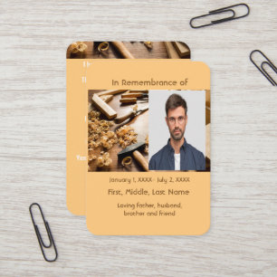 Memorial Pocket Kaart houtbewerking Timmerwerk Visitekaartje