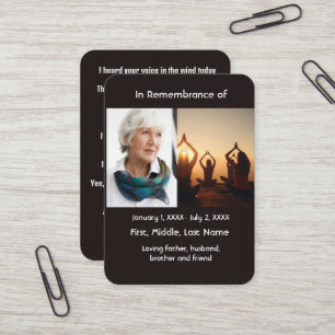 Memorial Pocket Kaart Yoga Visitekaartje