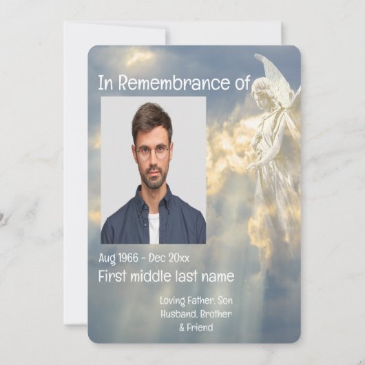 Memorial Pocket Keepomwille Angel Sky Clouds Kaart (Achterkant)