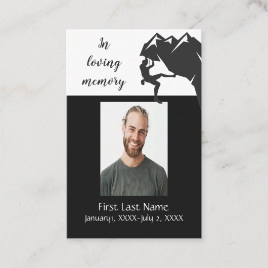 Memorial Pocket Keepomwille Mountain Rock Climate Visitekaartje (Voorkant)