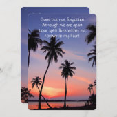 Memorial Pocket Keepomwille Tropical Beach Paradis Kaart (Voorkant / Achterkant)