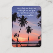 Memorial Pocket Keepomwille Tropical Beach Paradis Visitekaartje (Voorkant)