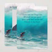 Memorial Pocket Keepslag Wave Surfer Water Kaart (Voorkant / Achterkant)