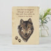 Memorial Pocket Keepslag Wolf Animal Kaart (Staand voorkant)