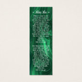 Memorial Poem Emerald Green Photo Signet funéraire (Dos)