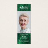 Memorial Poem Emerald Green Photo Signet funéraire (Devant)