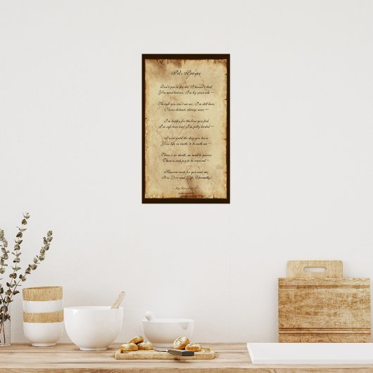 Memorial Poem Parchment Poster (Keuken)