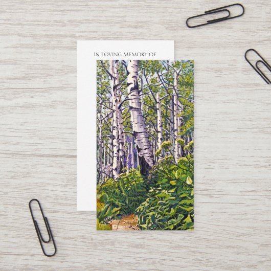 Memorial Prayer Blessenkaart Visitekaartje (Voorkant / Achterkant in situ)