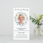 Memorial Prayer Funeral Bladwijzer Kaart Eucalyptu (Staand voorkant)