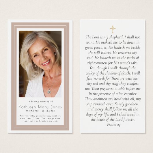 Memorial Prayer Kaart | Boho Lijst (Voorkant /achterkant)