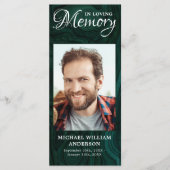 Memorial Prayer Kaart Emerald Green Funeral Foto (Voorkant)