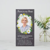 Memorial Prayer Kaart Funeral Bladwijzer Floral (Staand voorkant)