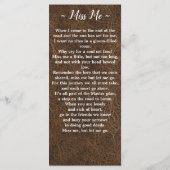 Memorial Prayer Kaart Funeral Bladwijzer Leather (Achterkant)