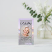 Memorial Prayer Kaart | Lavender Contactkaartje (Staand voorkant)