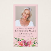 Memorial Prayer Kaart | Roze bloemen (Voorkant)