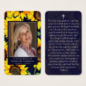 Memorial Prayer Kaart | Rustige zonnebloemen (Voorkant /achterkant)