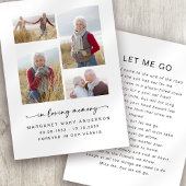 Memorial Prayer Kaart | Vier foto's in het liefheb Contactkaartje