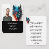 Memorial Prayer Wolf Natuur dier Visitekaartje (Voorkant / Achterkant)