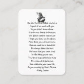 Memorial Prayer Wolf Natuur dier Visitekaartje (Achterkant)