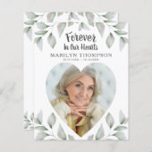 Memorial Programme Heart Shaped Photo Budget (Voorkant / Achterkant)