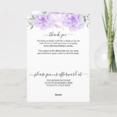 Memorial Purple Aquarelle Florale Programme funéra (Dos)