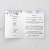 Memorial Purple Aquarelle Florale Programme funéra (Intérieur)