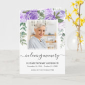 Memorial Purple Aquarelle Florale Programme funéra (Fleur jaune)