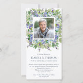 Memorial Purple Florals Funérailles Merci Cartes (Devant)