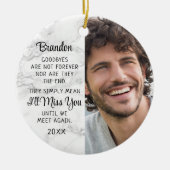 Memorial Quote Photo Herembrance Keepomwille Marbl Keramisch Ornament (Voorkant)