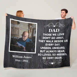 Memorial quote voor Papa Custom Photo and name Fleece Deken