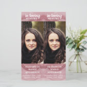 Memorial Roos Kwartz 2 Funeral Prayer Bladwijzer (Staand voorkant)