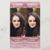 Memorial Roos Kwartz 2 Funeral Prayer Bladwijzer (Voorkant)