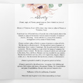 Memorial roze pioen Waterverf bloemenbegrafenis Drieluik Programma (Binnenkant midden)