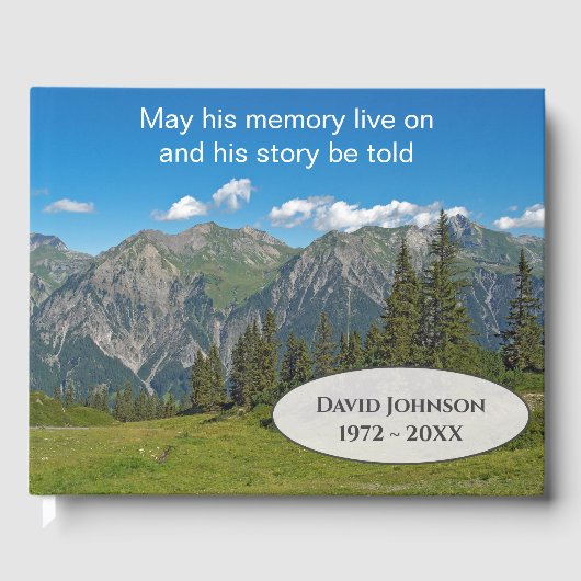 Memorial Service Austrian Alps In Summer Gastenboek (Voorkant)