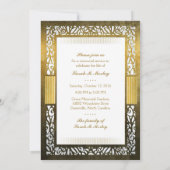 Memorial Service Elegant Golden Border Invitation Kaart (Achterkant)